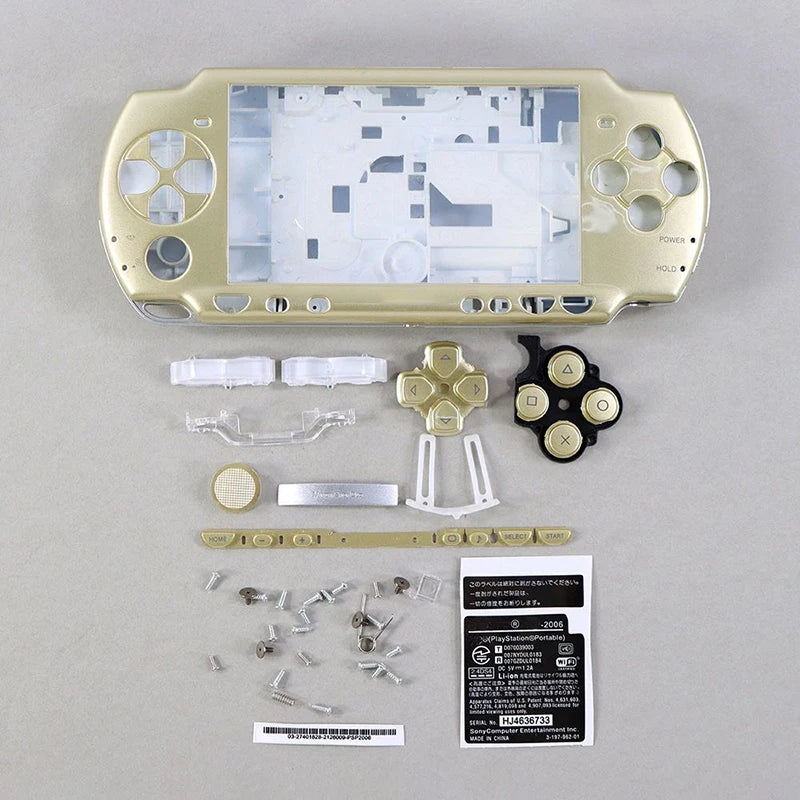 1SET For PSP 2000 Full Housing Shell Cover Case with Button Kit Replacement Label Sticker Top Bottom Faceplate for PSP2000 Game