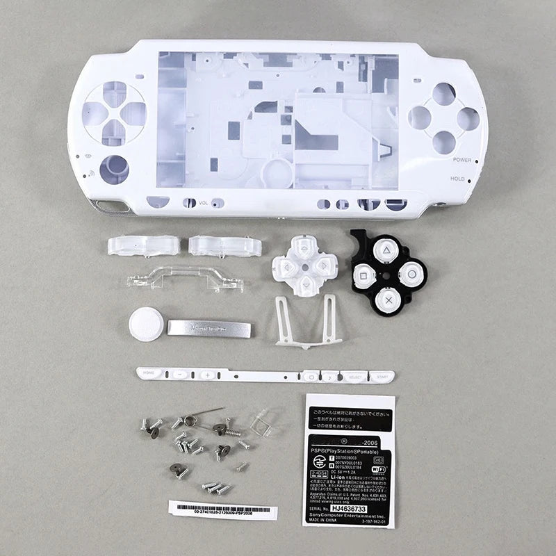 1SET For PSP 2000 Full Housing Shell Cover Case with Button Kit Replacement Label Sticker Top Bottom Faceplate for PSP2000 Game