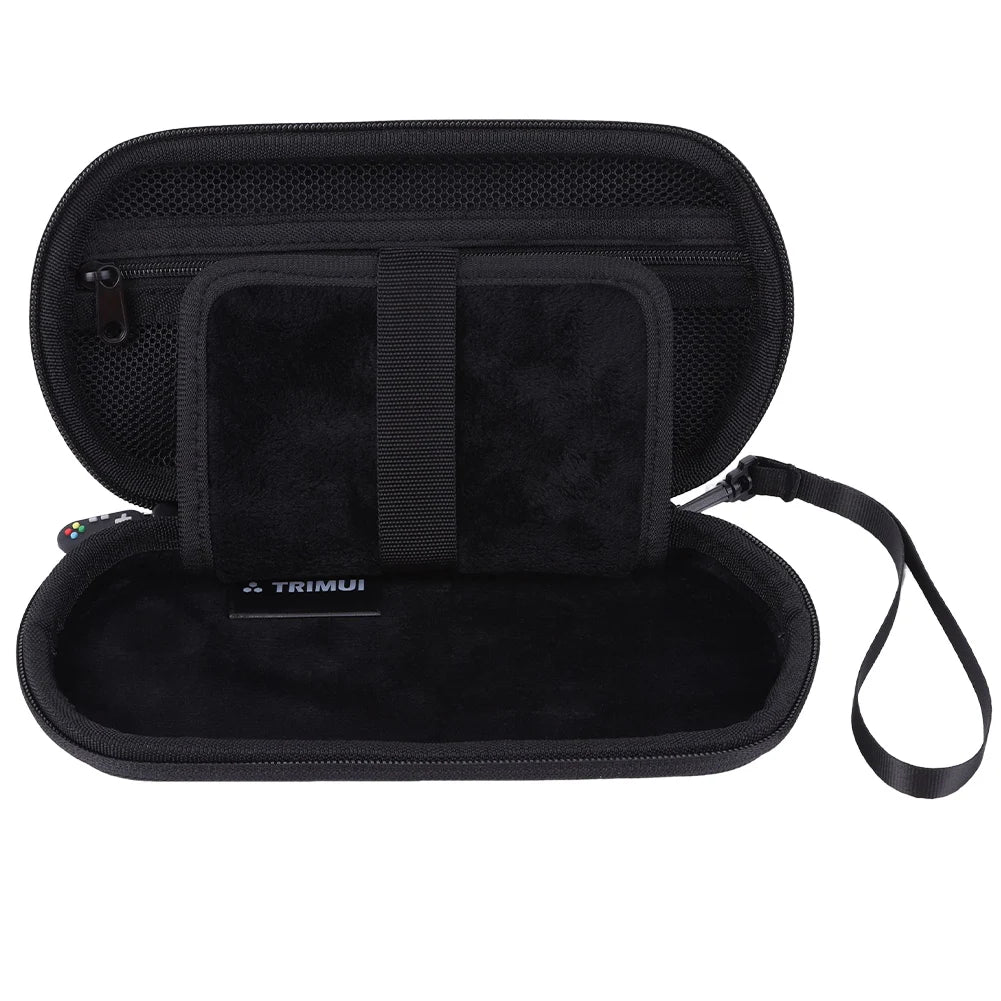 Hard EVA Carrying Case for Trimui Smart Pro Handheld Game Console Silicone Protective Case Storage Bag with Tempered Glass Film