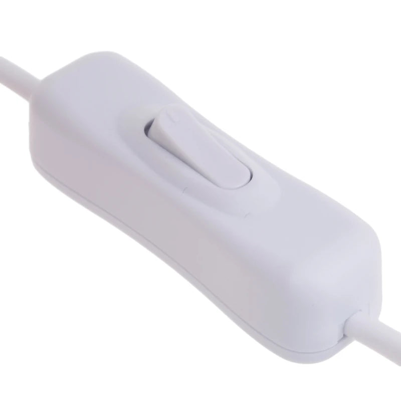 White USB to Type-C Cable with Switch High-Speed Data Transfer and Charging Cord for Digital Devices and Accessories