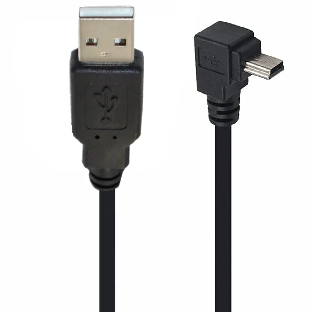 90 Degree Mini USB B Type 5pin Male to USB Male Data charge Cable Cord Camera MP3 MP4 Hard drive Cable 0.25m 0.5m 1.5m 3M  5m