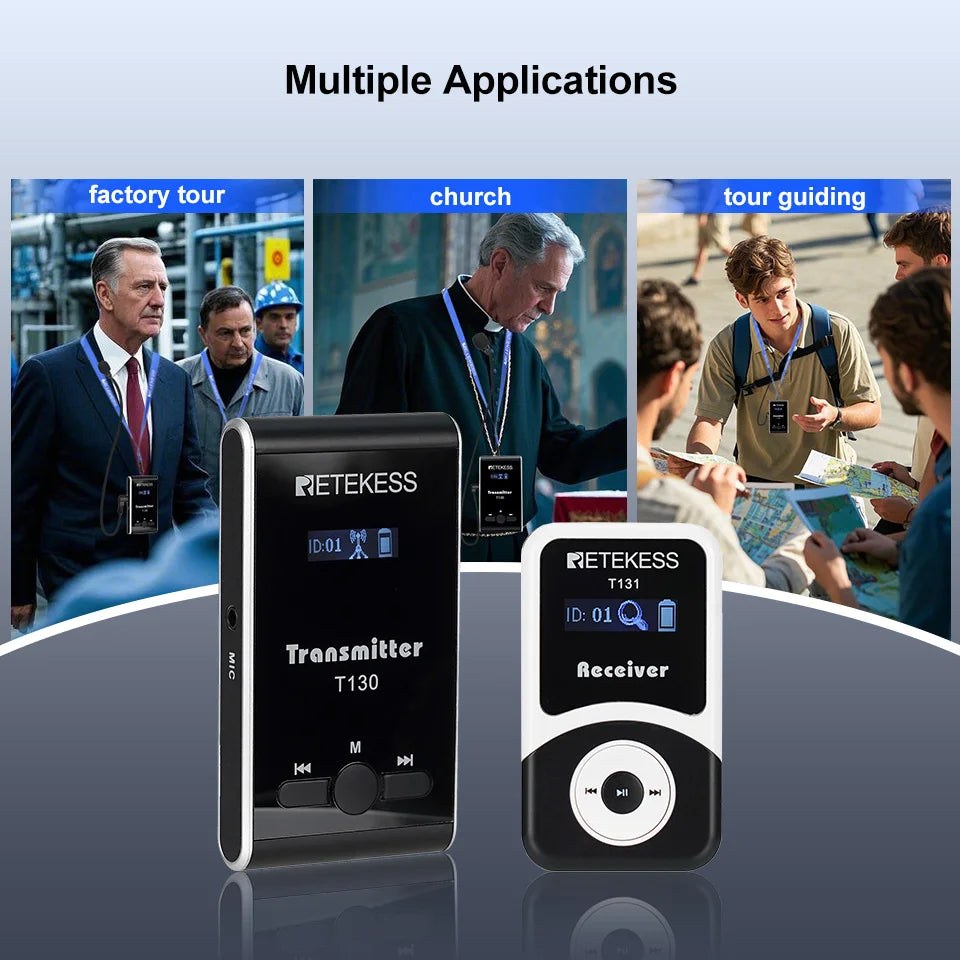 Retekess T130 T131 Wireless Tour Guide System Audio Tour Guide System Wireless Microphone Transmitter For Museums,Tourist Groups
