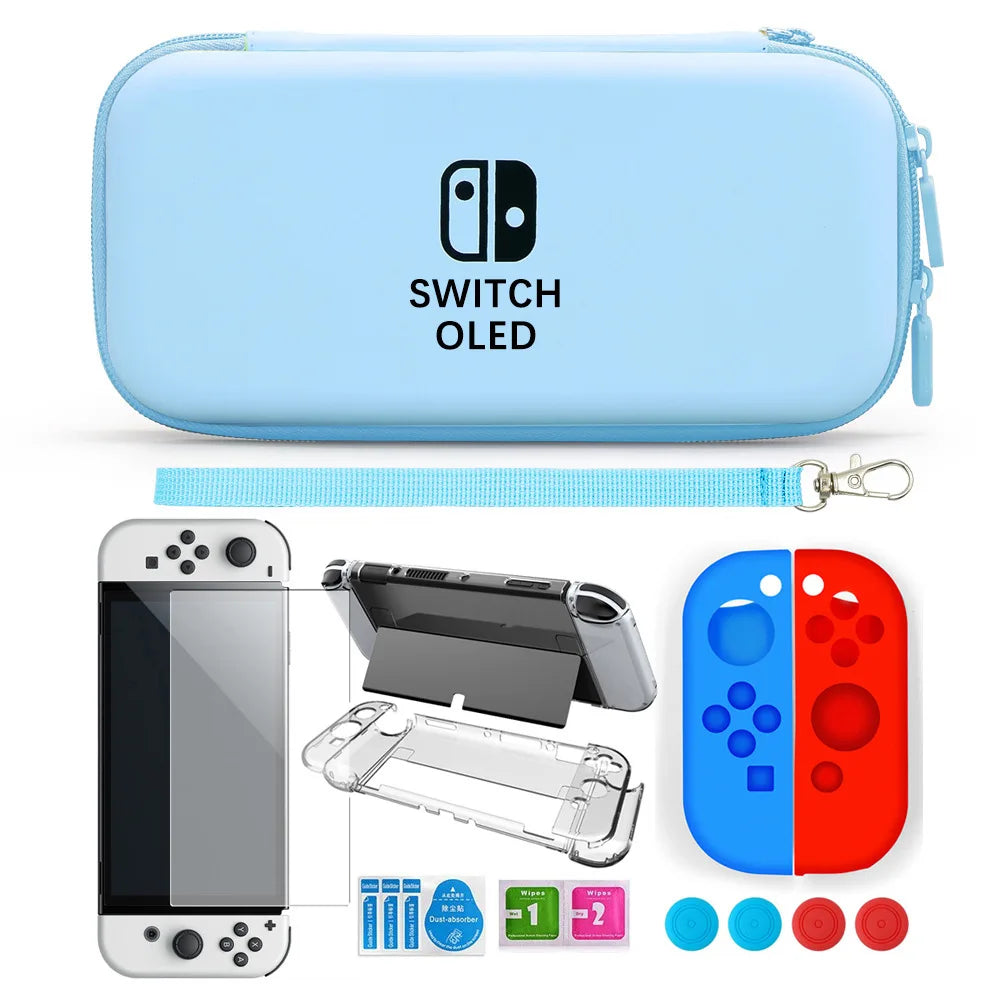 For Nintendo Switch Oled Case storage bag Pack Game Accessories Kit Hard Shell Travel Storage Bag JoyCon Protective Cover Grip