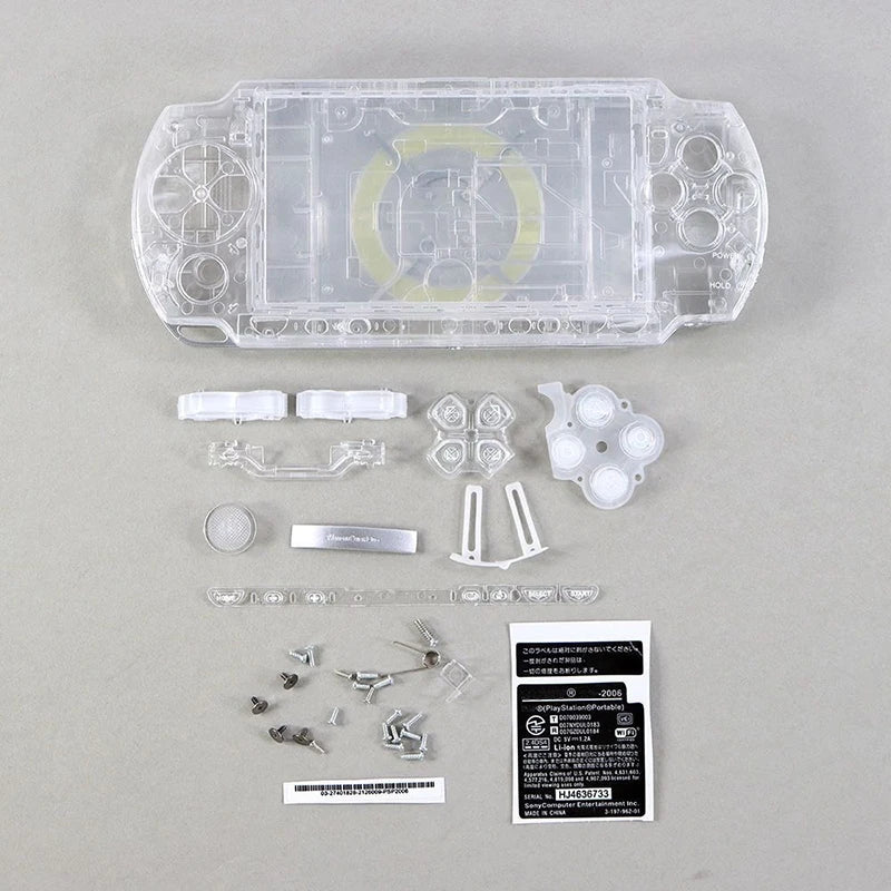 1SET For PSP 2000 Full Housing Shell Cover Case with Button Kit Replacement Label Sticker Top Bottom Faceplate for PSP2000 Game