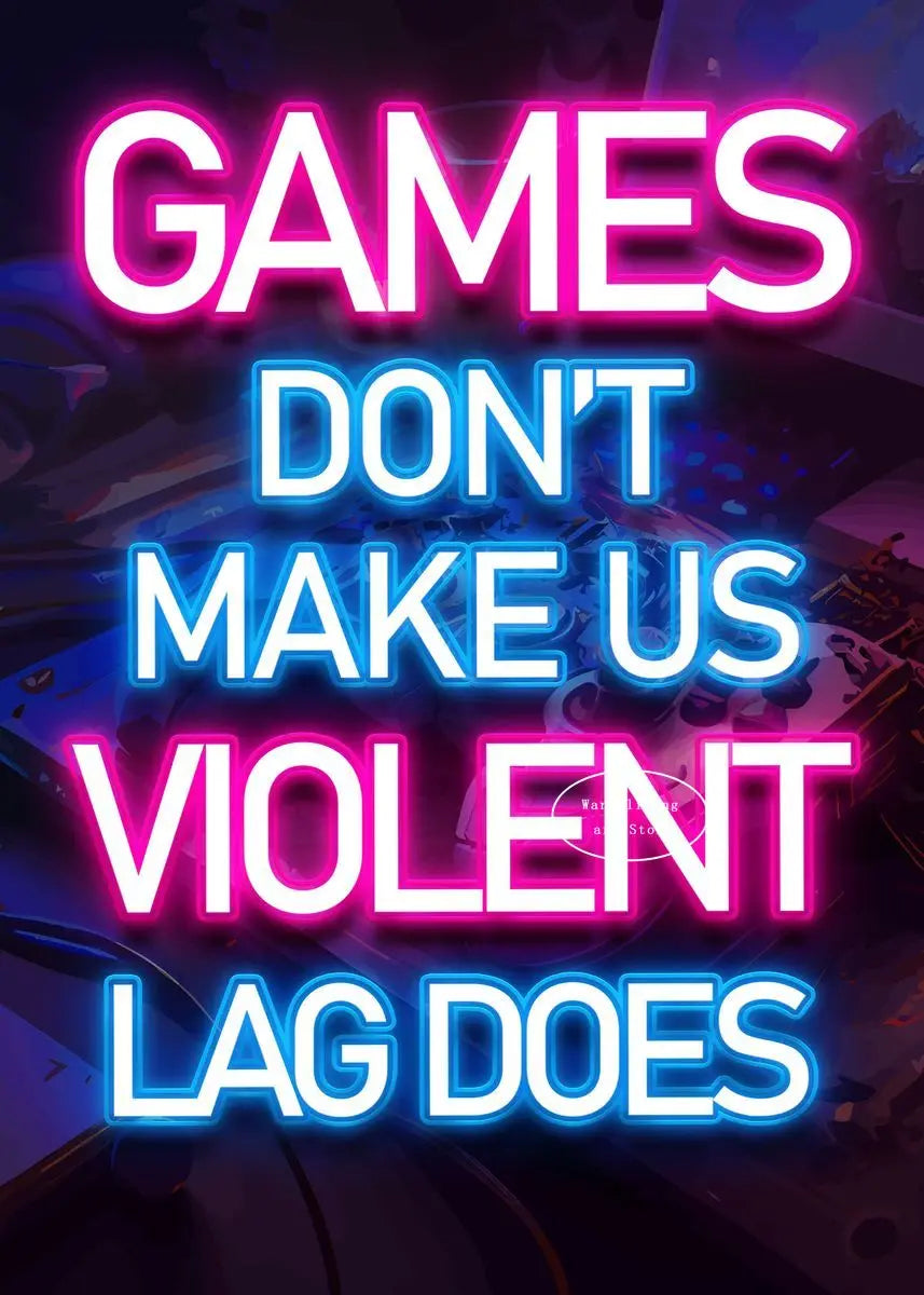 80s Retro Neon Game Quotes Poster Boy Gaming Controller Gamer Zone Room Eat Sleep Game Repeat Canvas Painting Home Decor Gift