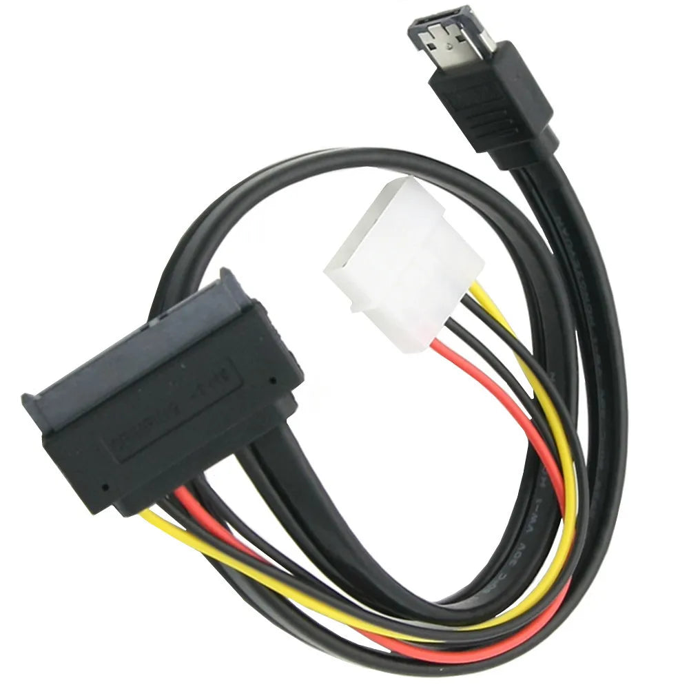 50cm eSATA Power ESATA Combo to SATA 22pin & IDE 4pin 5V 12V cable adapter for 3.5" 2.5" Hard Disk Data Cable 0.5M