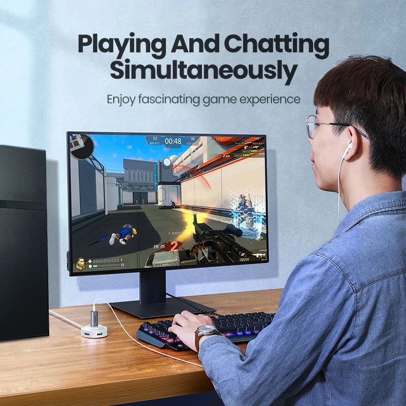 UGREEN USB Sound Card Audio Interface USB Sound Card for Laptop PC PS4 Earphone Microphone Audio Card USB External Sound Card