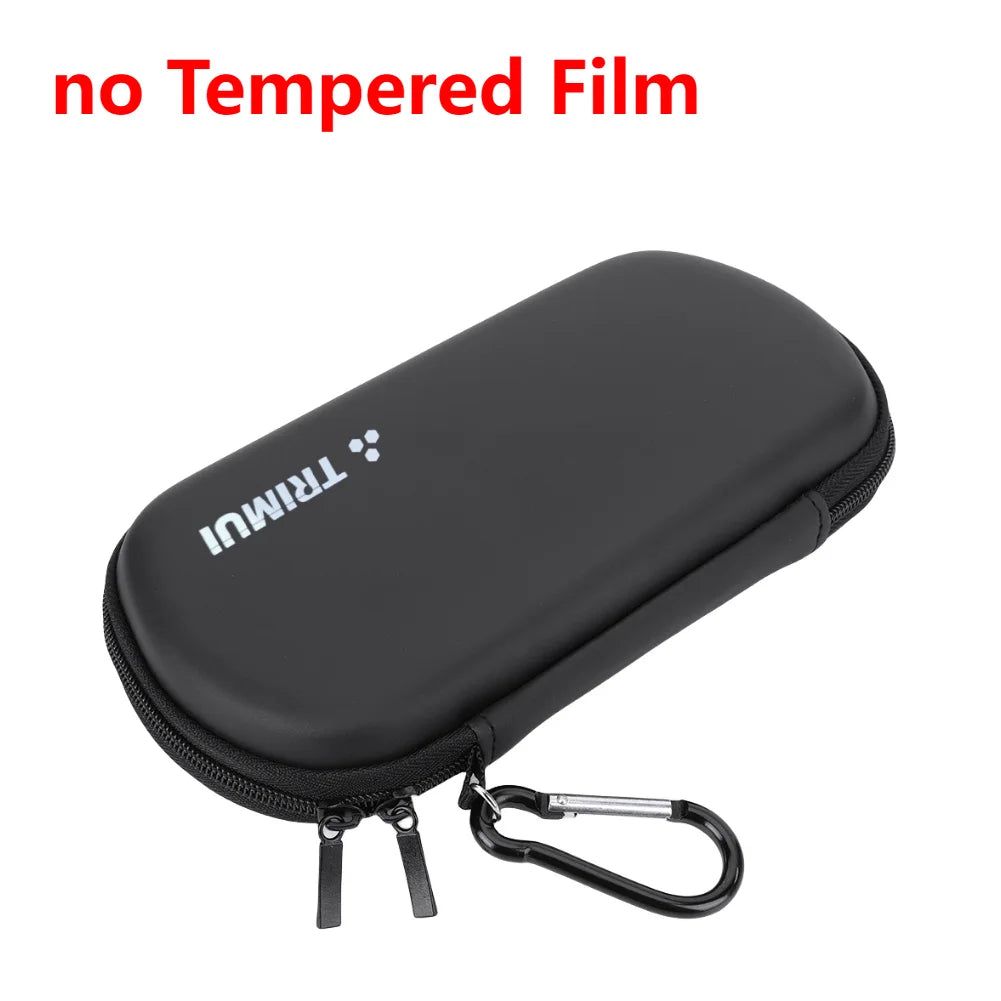 Hard EVA Carrying Case for Trimui Smart Pro Handheld Game Console Silicone Protective Case Storage Bag with Tempered Glass Film