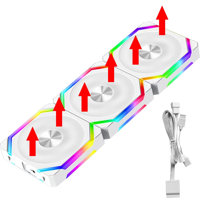 JUMPEAK CS120 ARGB Cooling Fan 360mm 240mm Modular Stackable Splicing PWM Silent 120mm RGB Fans For Gaming PC Case Water Cooler