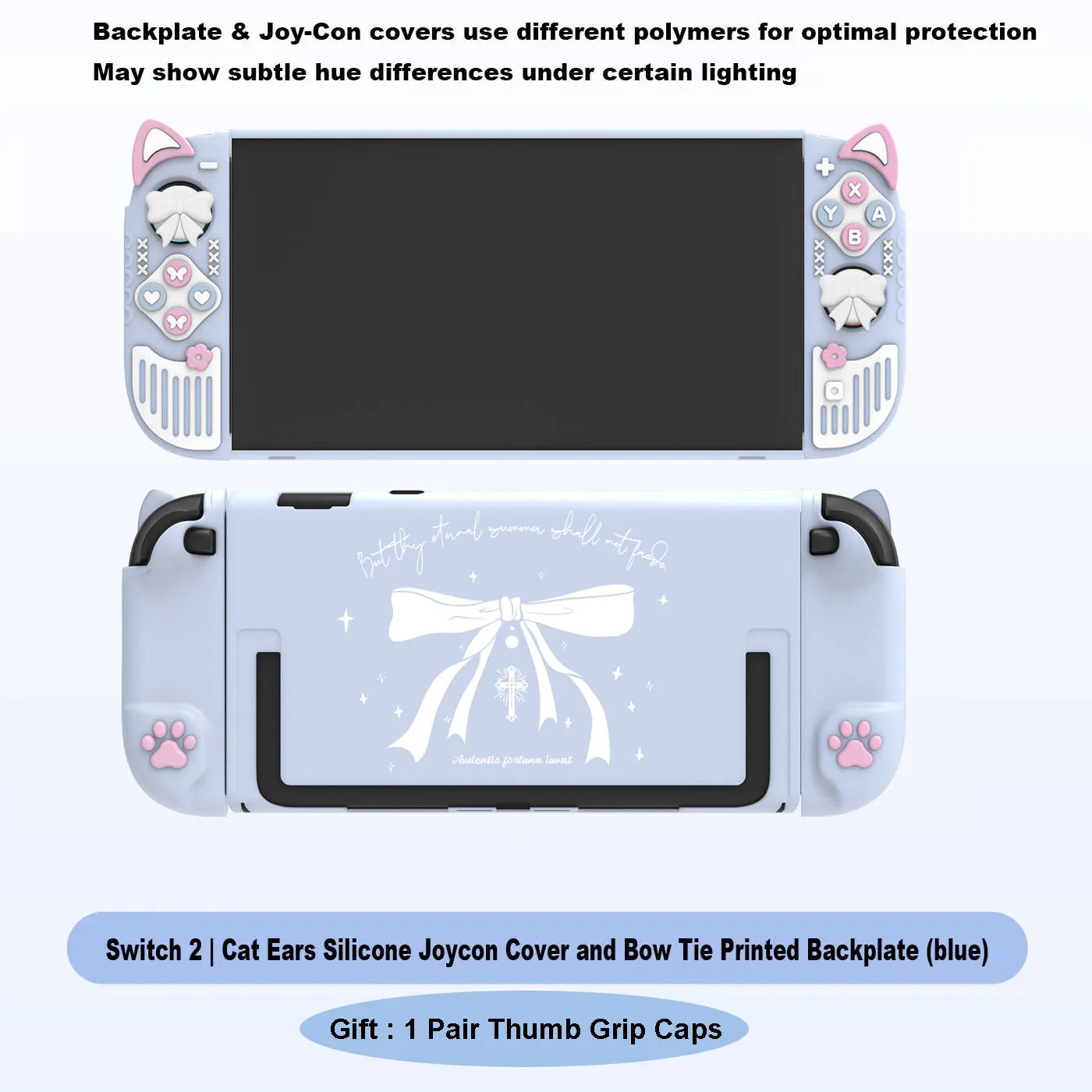 Micro-Frosted Hard Protective Case for Nintendo Switch / OLED / Switch 2 - Silicone Grip Protective Cover,Cat Ear Joycon Cover